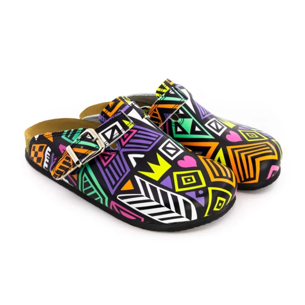 Terlik barevná a zdravotni korková/EVA obuv – pantofle abstrakt Milé Korkové pantofle barevni obuv