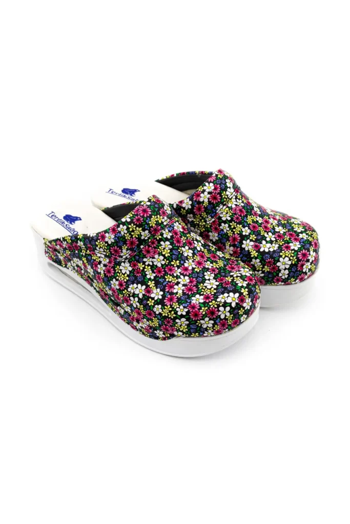 Terlik barevní a zdravotni AIR obuv – pantofle bíle květinkové Moderní pantofle air nazouvaky