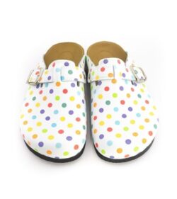 Terlik barevná a zdravotni korková/EVA obuv – pantofle barevné tečky Milé Korkové pantofle barevni obuv 8