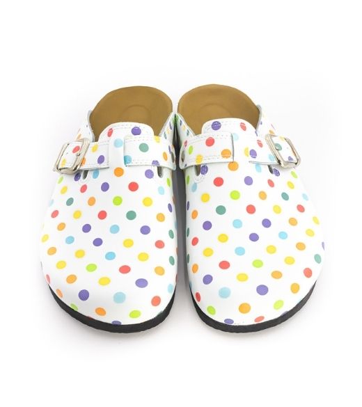 Terlik barevná a zdravotni korková/EVA obuv – pantofle barevné tečky Milé Korkové pantofle barevni obuv 5