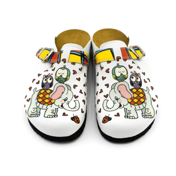 Terlik barevná a zdravotni korková/EVA obuv – pantofle slon a sovičky Milé Korkové pantofle barevne pantofle