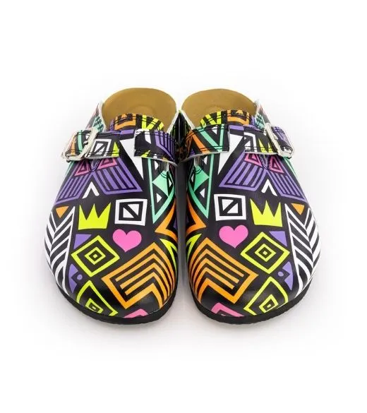 Terlik barevná a zdra votni korková/EVA obuv - pantofle abstrakt 2