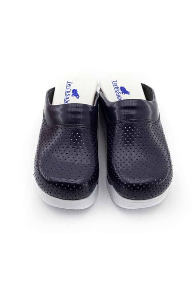 Terlik barevní a zdravotni AIR obuv – pantofle bílo-modré Do kanceláře air nazouvaky