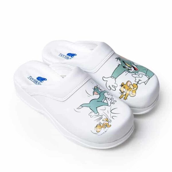 Terlik farbenfrohe und gesunde Hausschuhe COMFY X – Schuhe von Tom und Jerry Hausschuhe für Friseure, Kosmetiker, Schönheitsstudios Arbeitsschuhe