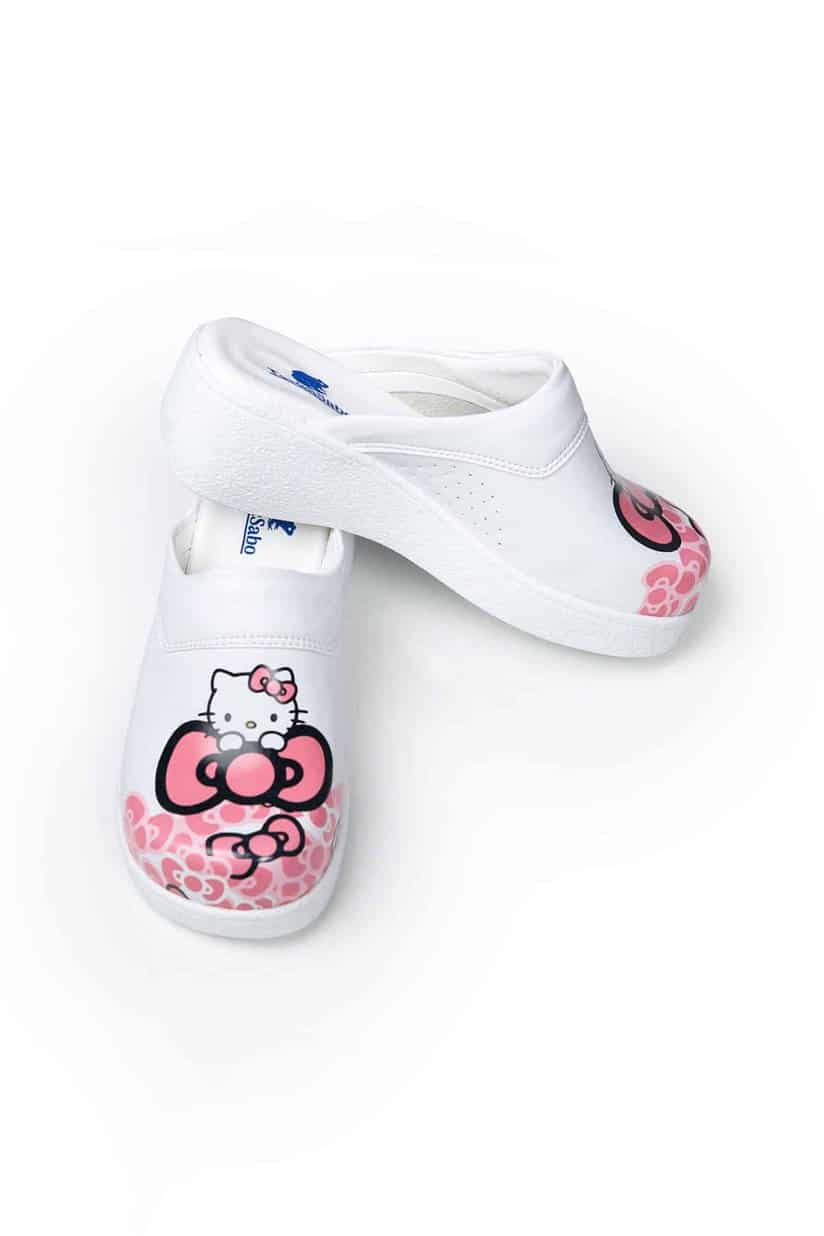 Terlik farbenfrohe und gesunde COMFY X Schuhe – Hello Kitty Hausschuhe Hausschuhe für Friseure, Kosmetiker, Schönheitsstudios Arbeitsschuhe 6