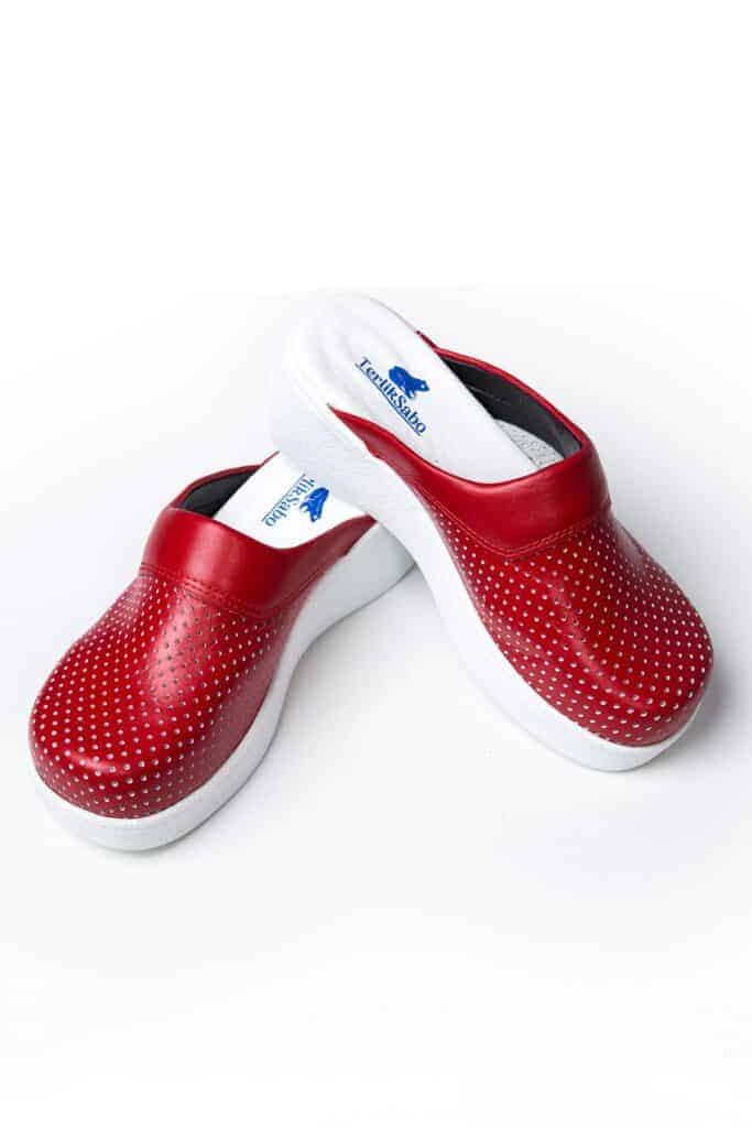 Terlik farbige gesundheitsrote COMFY X Hausschuhe – Schuhe rot Hausschuhe für Friseure, Kosmetiker, Schönheitsstudios Arbeitsschuhe 2