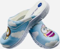 Terlik barevné a zdravotni Comfortflex pantofle – obuv modré sovičky Obuv podle profese barevné nazouvaky 10