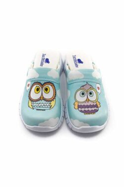 Terlik barevné a zdravotni Comfortflex pantofle – obuv modré sovičky Obuv podle profese barevné nazouvaky 12