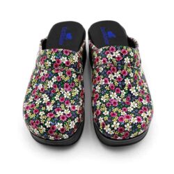 Terlik barevní a zdravotni AIR obuv – pantofle černe květinkové Obuv podle profese air nazouvaky 8