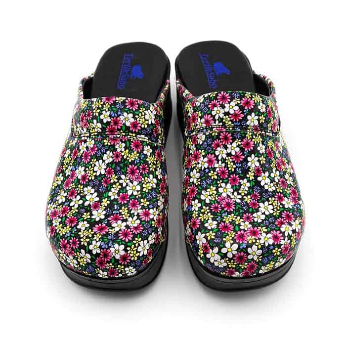 Terlik barevní a zdravotni AIR obuv – pantofle černe květinkové Obuv podle profese air nazouvaky 5